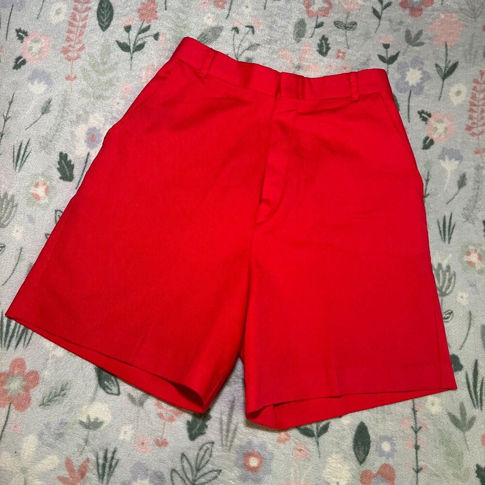 Vintage Red Dickies Women Shorts 5/6 Retro 80s 90s Workwear Twee Preppy American